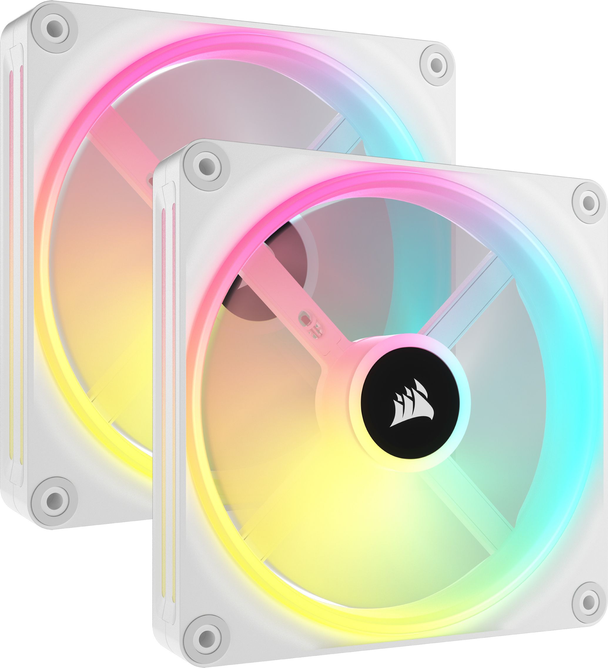 CORSAIR QX RGB Series, iCUE LINK QX140 RGB WHITE, 140mm Magnetic Dome RGB Fan, Starter Kit